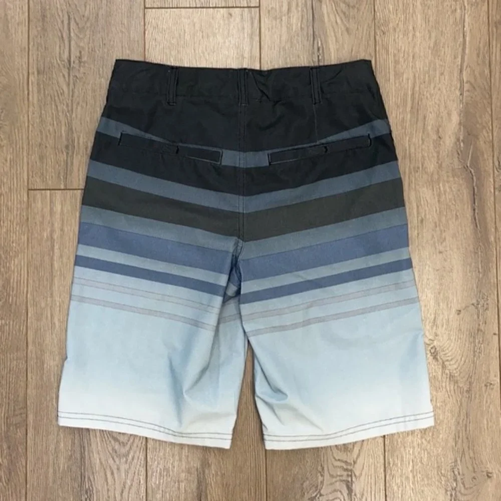 Art Class Boys Gray Ombre Striped Board Shorts